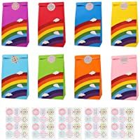 Los mejores  - Ulikey 48 pcs Bolsa de Fiesta Arco Iris- Papel Regalo Bolsas- Bolsa de Regalo con Pegatinas- Fiesta de Cumpleaños…